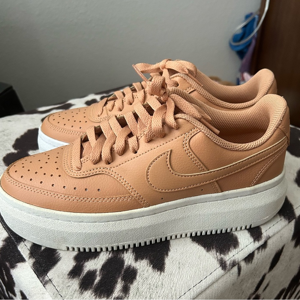 Nike Women's Sneakers in Tan and White